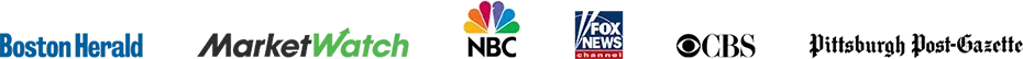As featured in Boston Herald, MarketWatch, NBC, Fox News, CBS, and Pittsburgh Post-Gazette